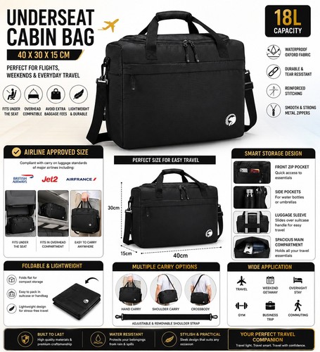 Underseat cabin bag 40x30x15 - cabin,