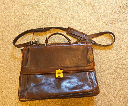 Vintage genuine brown leather - vintage,