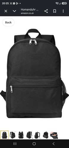 Black canvas backpack - black, zip